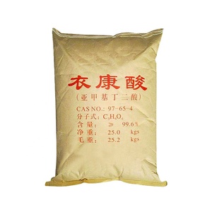 Acide itaconique à 99,6 % de pureté, CAS 97-65-4, qualité fibre/AR/USP/alimentaire/cosmétique/industrielle, emballage de 25 kg, meilleur prix - Product Image 2