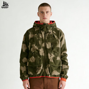 Vêtements d'extérieur en molleton Sherpa à fermeture éclair de <span class=keywords><strong>camouflage</strong></span> lourd surdimensionné personnalisé manteau d'hiver veste en velours côtelé de <span class=keywords><strong>camouflage</strong></span> - Product Image 1