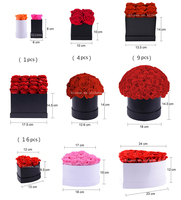 Bestseller: 16 Konservierte Rosen in Quadratischer Box – Rote Rosen als Dekoration für Geburtstags- und Valentinstagsgeschenke – Ewige Rosen Geschenkbox