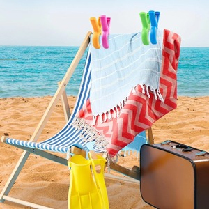 4 Pcs Beach Towel Clips Heavy Duty Clothes <b>Pins</b> for Beach Chair Pool Cruise Laundry Hanging Storage Holder - Product Image 4