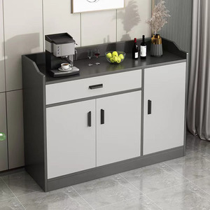 Buffet en bois de style panneau moderne, 2 <span class=keywords><strong>portes</strong></span>, 2 tiroirs, armoire à hauteur réglable pour salon, bureau, hôtel, salle de thé - Product Image 1