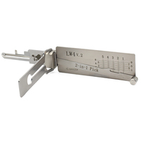 Herramienta de Cerrajería Lishi LW4 2 en 1, Decodificador de Cerraduras para Todas las Marcas de Autos, Juego de Llaves Universales, Kit de Herrajes Metálicos