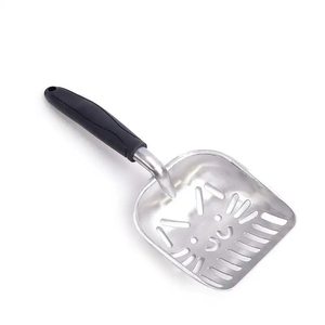 Pala para arena para gatos de acero inoxidable al por mayor, nuevo diseño, portátil, integrado, para limpieza de mascotas - Product Image 4
