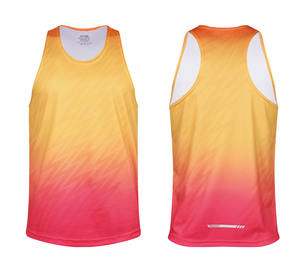 Camiseta Deportiva Personalizada Sublimada para Hombre, de Secado Rápido, Reflectante, Estilo Racerback, para Maratón, Running, sin Mangas - Product Image 5