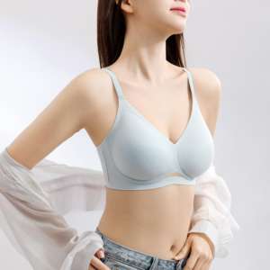 Sujetador de punto sin aros push-up, ligero, transpirable, cómodo para el verano, con copas de panal y diseño sin espalda. - Product Image 2