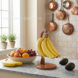 Soporte de Madera para Colgar Plátanos, Organizador de Frutas de Escritorio, Soporte Creativo para Frutas de Cocina, Diseño Simplificado de Una Sola Capa - Product Image 5