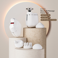 Marteau de massage électrique sans fil professionnel à lumière rouge, moteur sans balais, 4 vitesses, 4 têtes de massage, mini portable, corps entier