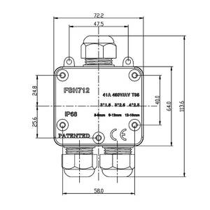 FSH712-caja de empalme eléctrico exterior, Cable de alimentación de 3 vías, resistente al agua, Cable subterráneo, conector de protección - Product Image 3