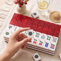 Tuiles de Mahjong américaines en acrylique nacré mica tricolore, gravées en profondeur, artisanat exquis, avec un magnifique jaune
