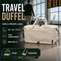 Bolsa de Viaje OEM con Separación para Ropa Húmeda y Seca, Compartimento Separado para Zapatos, para Viajes de Fin de Semana, Gimnasio, Viajes de 2-3 Días
