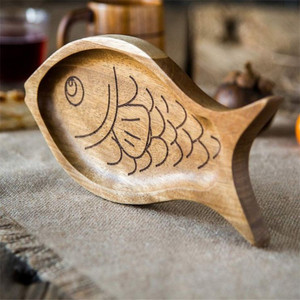 Home Made DIY Craft Fish Board Cuisine Multifonctionnel Snack Sushi Plateau En Bois Enfants Voyage Plateau Plaque - Product Image 2