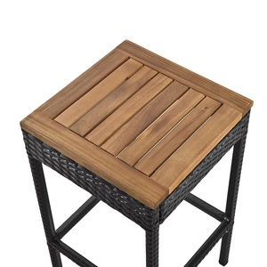 Ensemble <span class=keywords><strong>de</strong></span> salle à manger contemporain 5 pièces <span class=keywords><strong>en</strong></span> <span class=keywords><strong>rotin</strong></span> PE et bois d'acacia pour l'extérieur, capacité 7 personnes, plateau <span class=keywords><strong>de</strong></span> <span class=keywords><strong>table</strong></span> pliable, résistant aux intempéries pour patio - Product Image 4