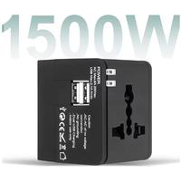 Adaptateur de voyage universel avec prise 2 ports double USB chargeur portable avec protection contre les surcharges pour EU UK US AU