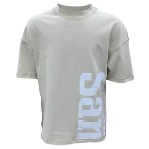 Camiseta informal con estampado personalizado para hombre, Camisa de algodón de manga corta, transpirable, con hombros caídos