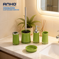 Ensemble de salle de bain 5 pièces en PS ABS blanc givré, finition originale pour une clarté hygiénique, ensemble de rangement complet pour salle de bain