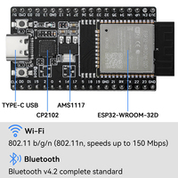 Honclay ESP32-DevKitC-32D WiFi WLAN 2.4GHz CP2102 Modelos ESP32-WROOM-32D Placa de Desarrollo Tipo C ESP32