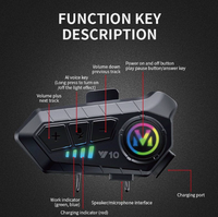 Headset Nirkabel Helm Motor Terintegrasi X10 Tahan Air dengan Indikator Baterai LED, Earphone Olahraga, Headset Motor untuk Pengiriman