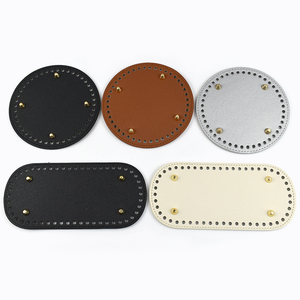 Meetee ZHQ109 + BS527 PU Couro Oval Rodada Sacos Inferior Cor Pura Rebite Tecido Bolsa DIY Handmade Material de Costura Acessórios - Product Image 3