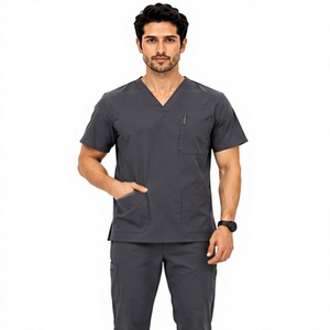 Conjunto de uniforme médico para hombre, estilo jogger, transpirable, con spandex, para hospital, enfermería, cómodo, moderno y duradero. - Product Image 1