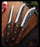 Ensemble de couteaux de boucher pakistanais à désosser en acier inoxydable à prix de gros professionnels couteaux de chef de cuisine serbe