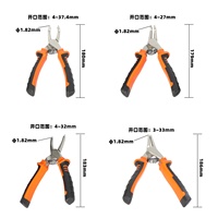 HTL – Kit de 4 pinces à circlips avec mâchoires droites/coudées de 7 pouces, avec étui – Outil robuste pour la pose et le retrait de joints de retenue
