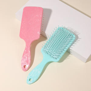 Peine de pelo para masaje del cuero cabelludo, color macarrón, estilo dulce, cepillo de pelo de tacto suave, cojín hecho de nailon cómodo - Product Image 3