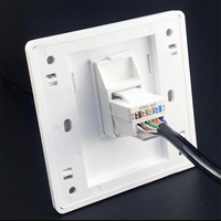 Placa de pared RJ45 tipo 86, placa frontal de red de un, dos o cuatro puertos, placa de pared de red RJ45 de PC ABS