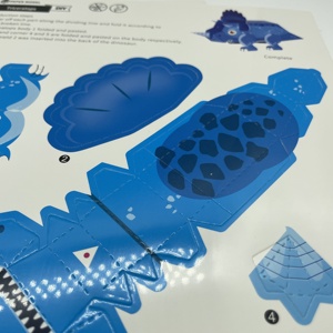 Kit de pliage en papier pour enfants, jouet artisanal 3D facile à monter soi-même, dinausore, 1 pièce - Product Image 4