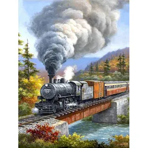 Diy The Fuel Powered Forward Train Full Drill 5d Diamond Painting Handicrafts Diamond Embroidery Indoor Home Wall Decor