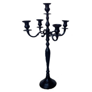 Candelabro único de 5 brazos, hermosa decoración de fiesta, Pilar elegante, brazos de aluminio plateado pulido brillante, candelabros, decoración hecha a mano - Product Image 1