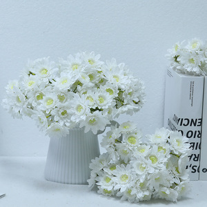 Bouquet de marguerites en soie artificielle, violet clair, 3 grandes fleurs, décoration pour la maison et les mariages - Product Image 4