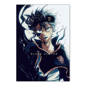 (Sin marco), venta al por mayor de carteles de <span class=keywords><strong>Anime</strong></span> personalizados de diferentes tamaños, póster de lienzo <span class=keywords><strong>Asta</strong></span> de trébol negro, arte de pared - Product Image 6