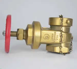 Válvula de aterrizaje de elevador húmedo de latón Válvula de compuerta de manguera recta Válvula DE COMPUERTA DE hidrante de bronce