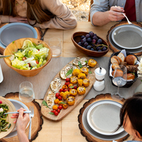10 pièces ensemble de napperon en forme de bois jetable conception d'arbre brun pour mariage anniversaire Festival fêtes Table à manger Pats décorations