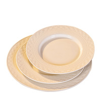 Ensemble de vaisselle en céramique sous glaçure, compatible micro-ondes, design minimaliste moderne, motif en relief, ensemble complet avec baguettes/cuillère/fourchette/couteau
