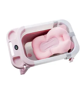 Großhandel badewanne baby klassische-Hot Sale Pink Classic Stehende faltbare Baby badewanne Hoch temperatur beständige Badewanne für Babys