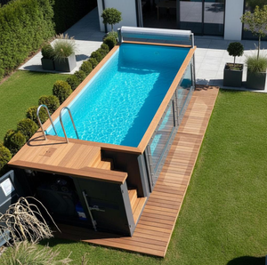 Piscina di Lusso in Container da 20 Piedi, Piscina Fuori Terra Prefabbricata <span class=keywords><strong>con</strong></span> Lato in Vetro, OEM ODM - Product Image 1