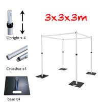 3x3x3m Pipe réglable et drapé pour l'extérieur Support de toile de fond robuste pour décoration de fête de mariage et d'événement
