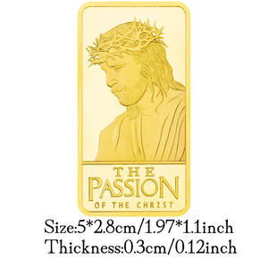 Die Passion Christi Gedenkmünze Vergoldet Jesus Entdeckungskreuz Metall Sammlerbarren UV-Bedrucktes Geschenk - Product Image 3