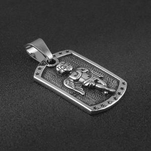 Collar con Colgante de Cupido, Acero Inoxidable, Joyería Religiosa Cristiana, Medalla Ovalada, Colgante de Ángel Orando, para Mujeres y Hombres - Product Image 3