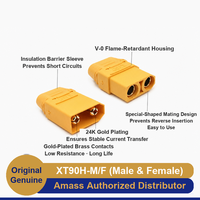 Amass XT90H Drohnen-Akku-Steckverbinder 2-Pin Stecker-Buchse mit Gehäuse Kupferbeschichtung für Neue Energie-Drohnen