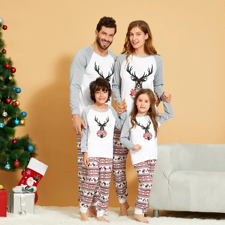 Hoge Kwaliteit Kids Winter Homewear Mens Lounge Wear Dames Pyjama En Nachtkleding Kerst Pyjama Bijpassende Familie Kleding