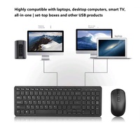 Kit clavier et souris sans fil 2,4 GHz, clavier ultra-plat à touches mécaniques avec 12 touches multimédias pour Smart TV, maison et bureau
