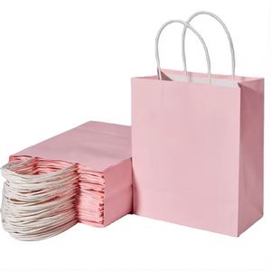 Bolsas de Compra con Logotipo Personalizado, Bolsas de Papel Kraft de Alta Calidad Color Rosa con Logotipo Impreso - Product Image 1