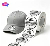 Autocollants pour chapeaux en vinyle imperméable, logo personnalisé, finition brillante argentée métallique, impression numérique CMYK, échantillonnage rapide en 24h