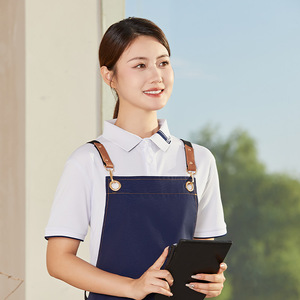 Canvas Aprons Polyester Work Uniforms Dark Brown With Pockets For Restaurant Bar Use - Product Image 2