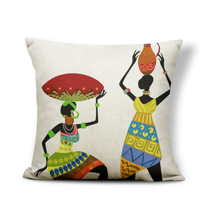 African Indigenous Women Ethnic Style Throw Pillowcase <strong>Without</strong> Core Retro Woman <strong>Cushion</strong> <strong>Cover</strong> - Product Image 6