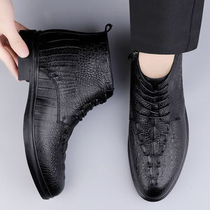 Bottes en cuir élégantes pour hommes de bonne qualité, bottes à bout pointu tendance, grandes tailles, bottes à la cheville pour hommes - Product Image 2