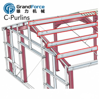 Machine de formage à froid de poutres en C personnalisées à grande vitesse, ligne de fabrication complète de poutres murales en acier pour usine GrandForce