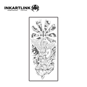 INKARTLINK Pegatina <span class=keywords><strong>de</strong></span> <span class=keywords><strong>Tatuaje</strong></span> del Arcángel Miguel, Espada y Escudo <span class=keywords><strong>de</strong></span> San Miguel, Justicia, Estética Religiosa, Herbal, Suministros a Granel para 15 Días - Product Image 3